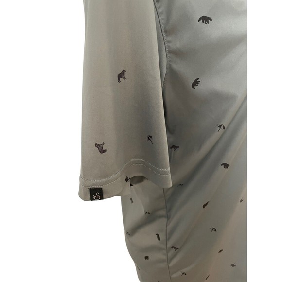 Swannies Performance Golf Polo Slate Gray Tiger Bear Umbrella Mens Medium - Picture 3 of 7